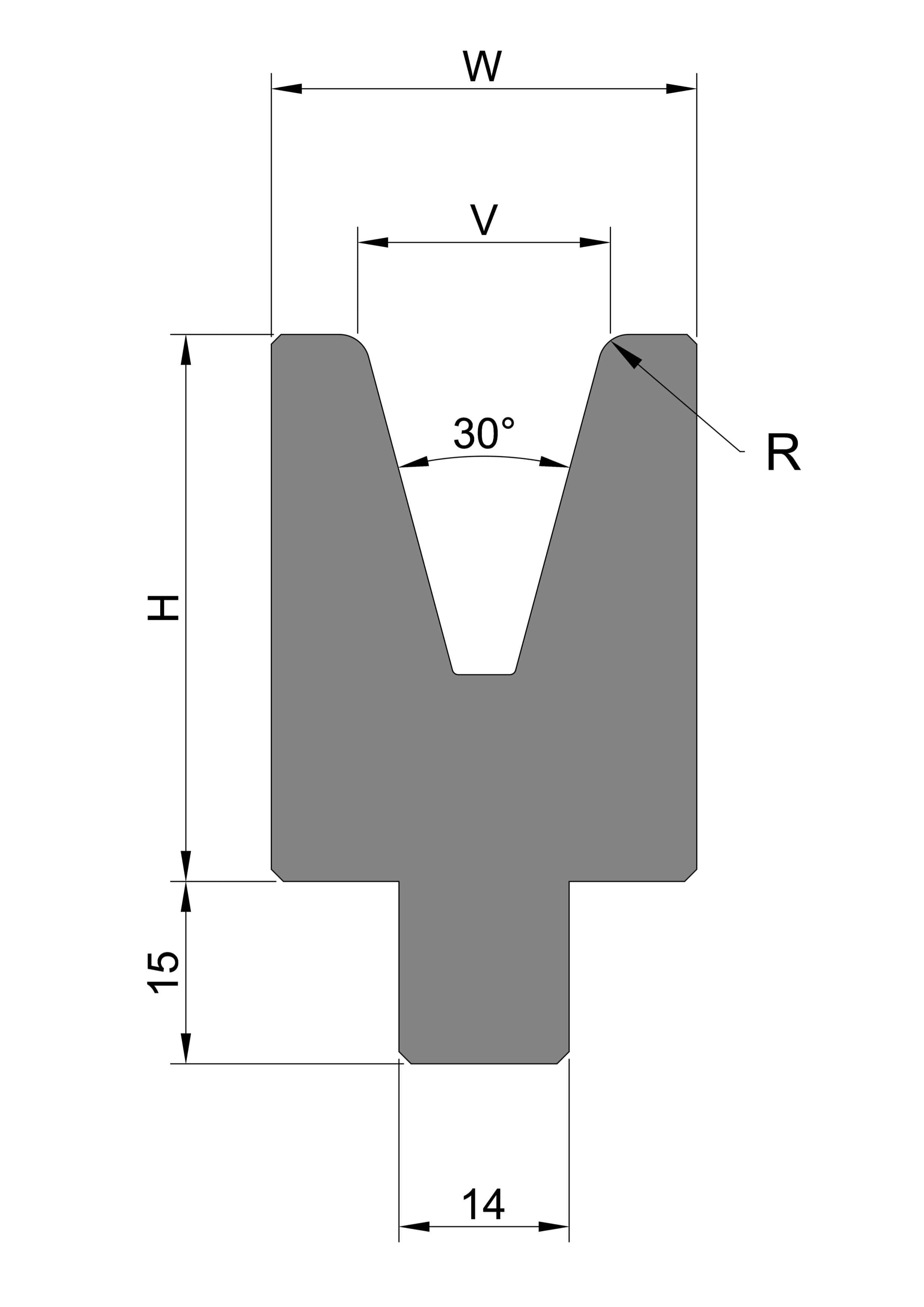 Self - Centering 1 'V' Die - 30˚